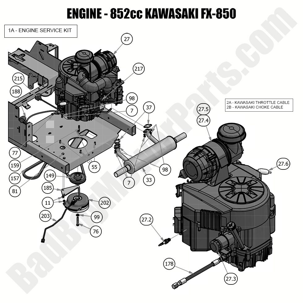 2018 - Bad Boy Mower Parts Lookup > 2019 > Rogue > Engine - Kawasaki FX850